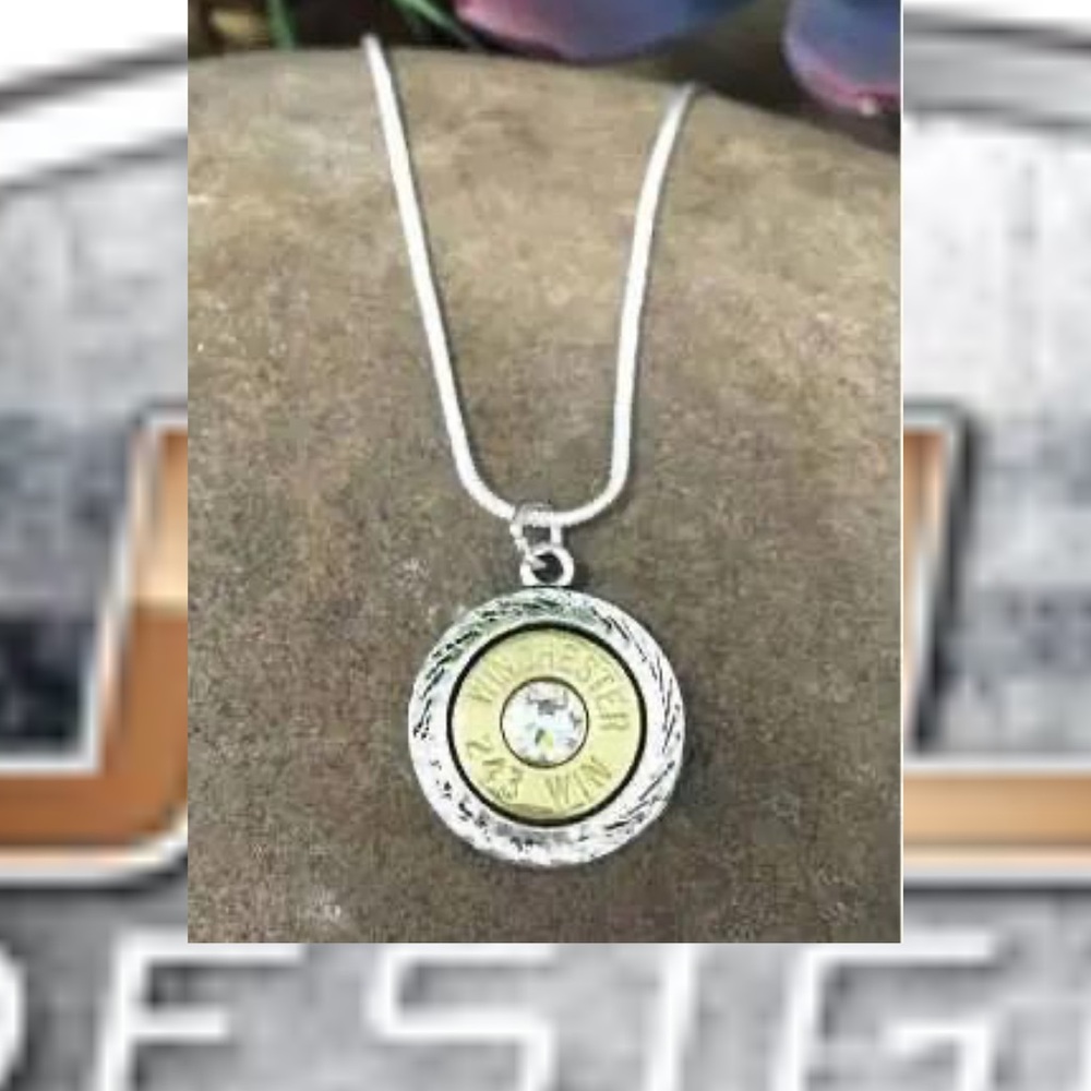 Elegant Silver and Gold bullet Pendant Necklace